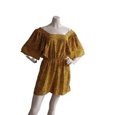 CHELSEA  VIOLET GREEN MUSTARD BOHO CHIC ROMPER WOMEN'S SIZE MEDIUM