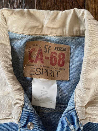 E-Spirit Jean Jacket CA-68 Men S Fits Like M.Blue Denim Barn/western Workwear - Picture 3 of 11