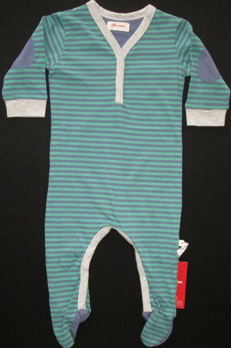 HUNTER Baby Boys Romper Bodysuit Wondersuit Long Outfit Striped Sz 000 00 0 BNWT - Picture 3 of 28