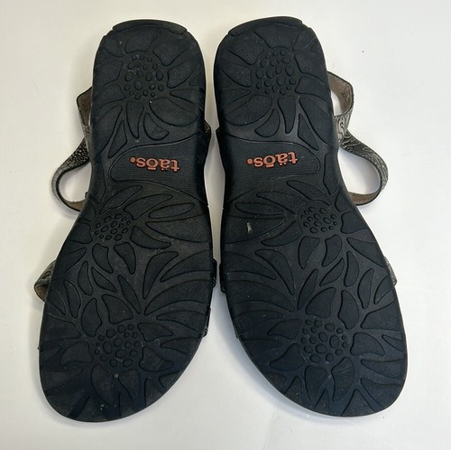 Taos Trophy Leather Sandals Floral in Pewter 6 - Picture 13 of 14