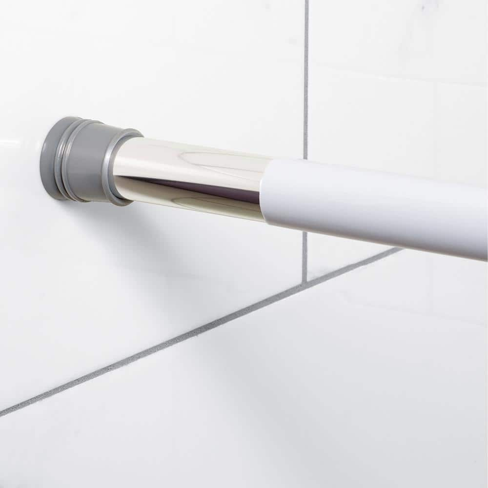 36 in. 60 in. PVC Tension Shower Rod Cover in White eBay