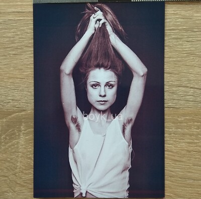 Hairy Armpits Woman Long Hair Slender Lady Unshaved Cute Girl Vtg Reprint Photo
