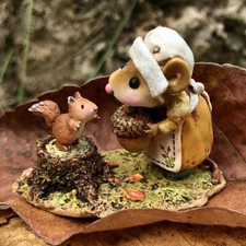 Wee Forest Folk ABIGAIL'S ACORN, WFF# M-714, Mustard YELLOW Pilgrim Mouse 2021