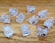 10 RJ11 6p4c Crimp Plug Ends ADSL VDSL Cable Connector Plug Telephone 4Pin Cat3