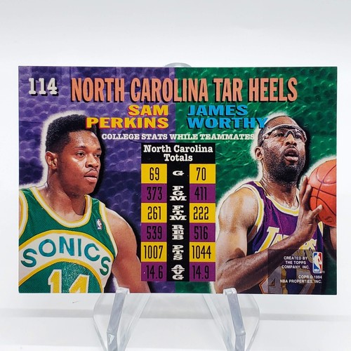 1994-95 Topps Stadium Club College Teammates #114 North Carolina Worthy Perkins - Bild 2 von 2