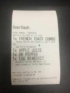 grubhub receipt printer