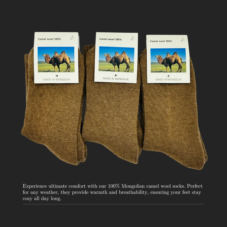 Luxurious 100% Mongolian Camel Wool – Warm, Soft, and Eco-Friendly Thermal Socks - Image 4 of 4