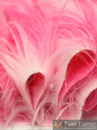Faux Fur Fabric Long Pile 3 TONE RAINBOW HOT PINK WHITE PINK 60" Wide - Picture 4 of 6