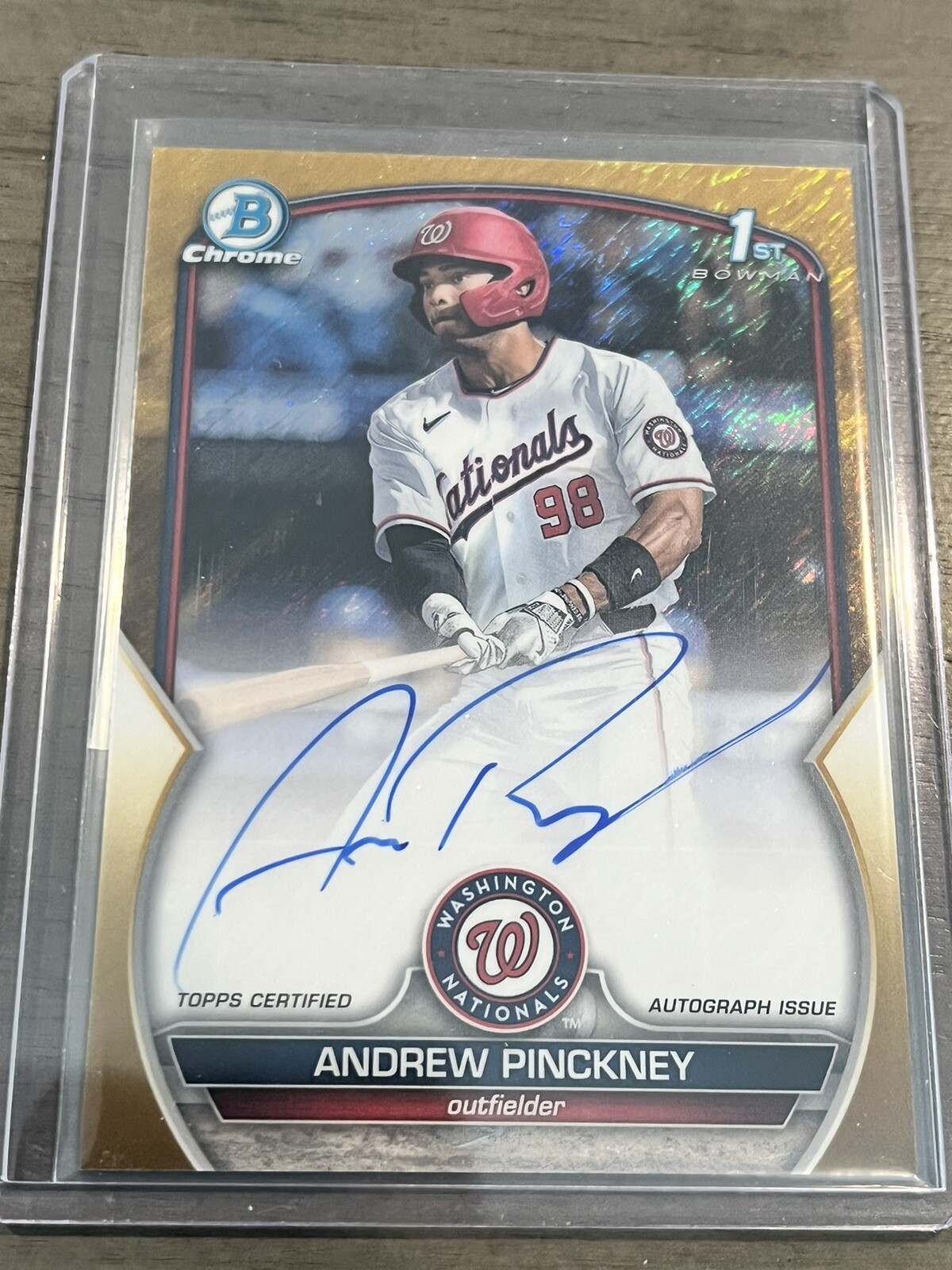 ANDREW PINCKNEY 2023 BOWMAN CHROME DRAFT 1ST AUTOGRAPH GOLD SHIMMER AUTO /50
