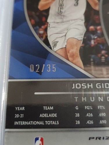 2021 Panini Spectra Josh Giddey Rookie #104 ASTRAL /35 RC - PSA 9 (POP 1) - Picture 2 of 3