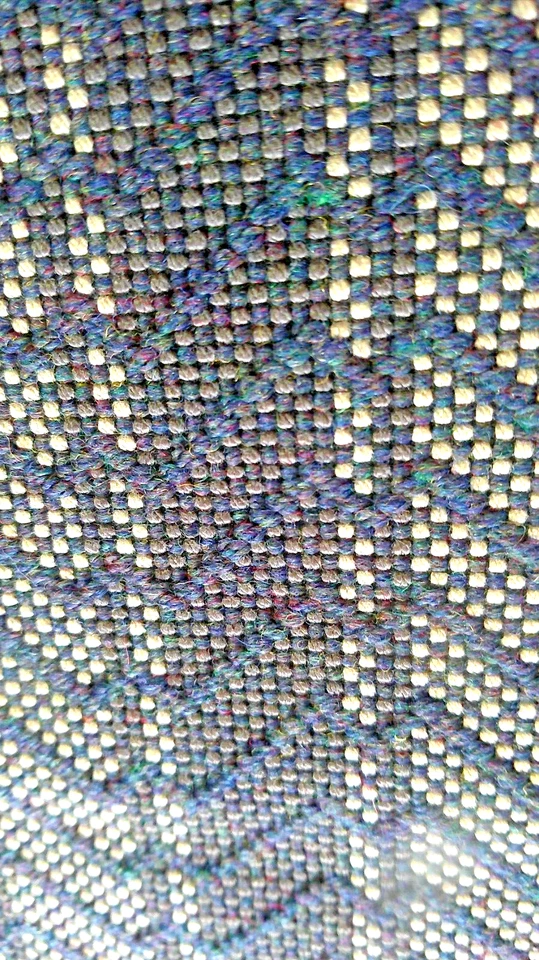 Herman Miller "Foothills Cobalt" Navy/White Modern Herringbone Stripe Wool Blend - Image 2 of 3