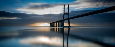 Anime Vasco Da Gama Bridge Lisbon Sunrise  Gaming Mat Desk 15775