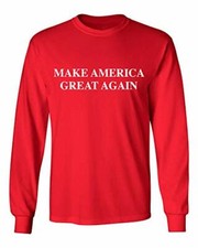 Camisa Política Trump Make America Great Again Original Adulto Manga Larga Roja