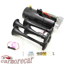4 Trumpet 150DB Train Horn Kit with 150 PSI Air Compressor For Car Truck Train
