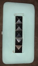WALLET AQUAMARINE SILVER STUDDED HANDLE ACCESSORY SUPER CUTE
