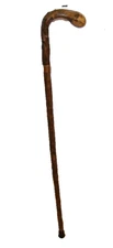 RCM Walking Stick Cane Wood Knob End Crutch Type Handle Collectible Unique Impor