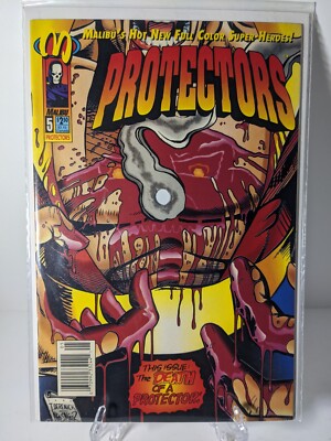 Protectors #5 (1993) Unique ''Forcebeam Hole'' Die-Cut Cover. NEWSTAND! 12 PICS