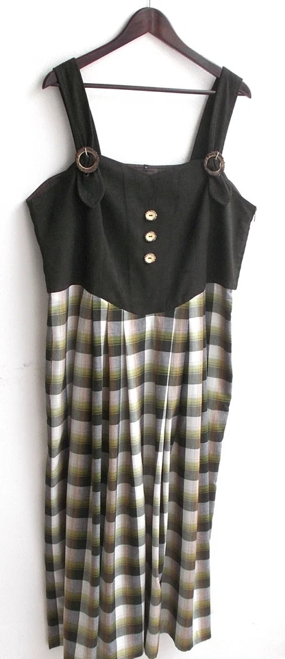 Damen Trachten Kleid ärmellos Oberteil grün,Rock kariert Gr. 44 v. Ursl Trachten - Bild 1 von 2
