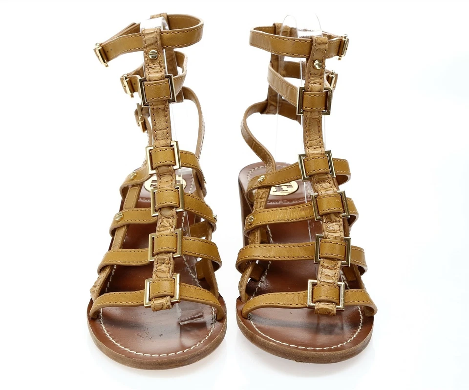 Sandalias con tiras de cuero marrón tostado TORY BURCH talla. 5,5 M Foto 3 de 4