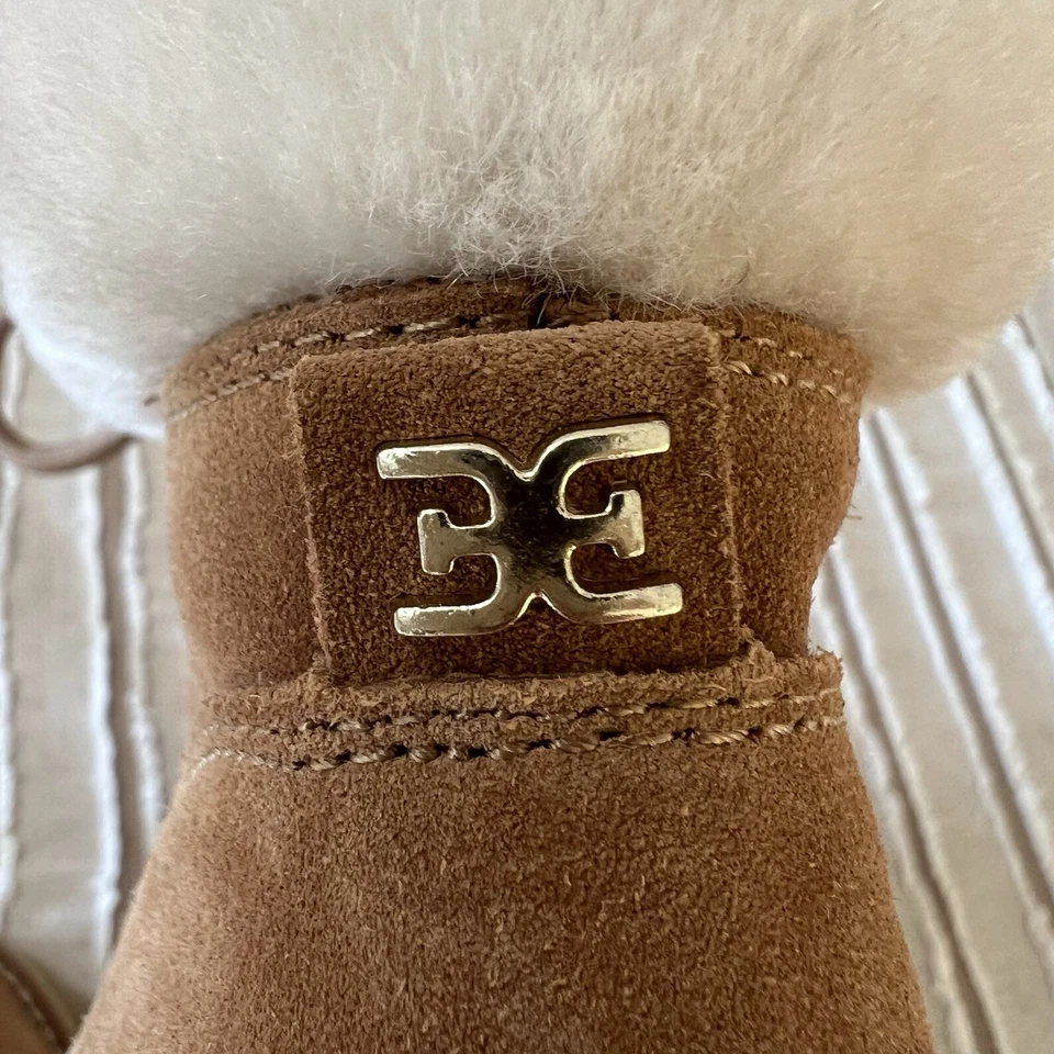 Sam Edelman Franc на танкетке стриженный мех ботинки середины подъема размер 7 шнурует вверх EUC едва носили - Изображение 4 из 4
