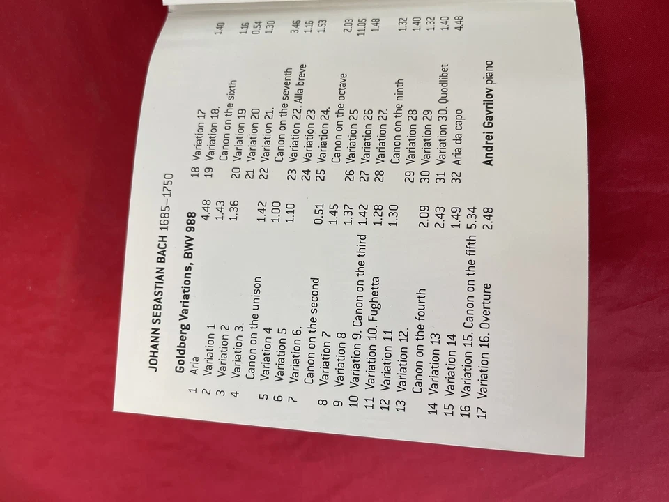 Johann Sebastian Bach Goldberg Variations Andrei Gavrilov Virtuoso Classical CD - image 4 of 4