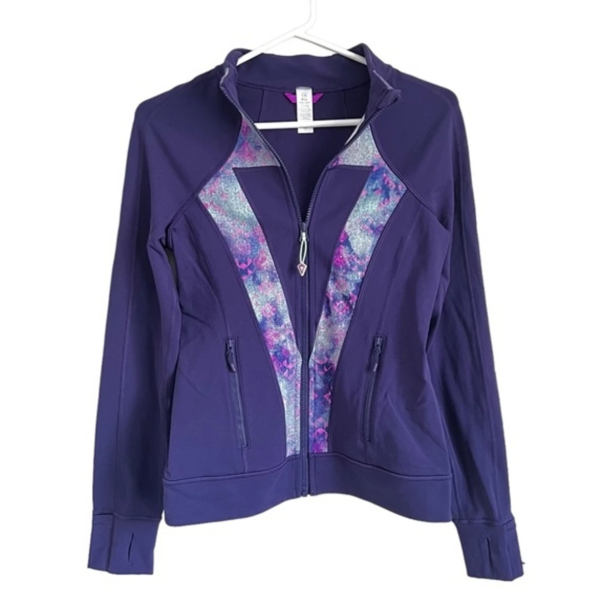 Lululemon Ivivva Girls Size 14 Purple Zip Front Athletic Jacket Mock Neck  Sporty