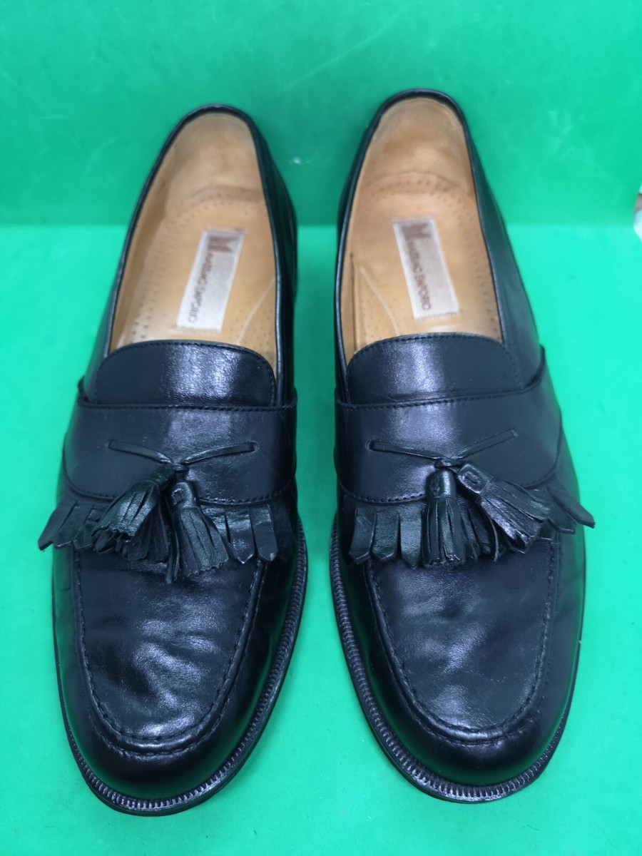 Massimo Emporio Black Loafer Tassel Shoes Massimo Emporio Loafers 9M Kiltie Tassel Black Leather Men main image 3
