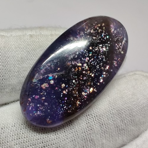 Natural Flashy iolite sunstone Cabochon Oval Shape Gemstone for Pendant 26.8 Cts - Picture 4 of 5