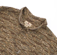 WOOLRICH Mocha Fish Long Sleeve Casual Button Down Shirt Size XL