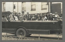 Vintage RP postcard Charabanc, village outing in a char-a-banc car. Early 1900's