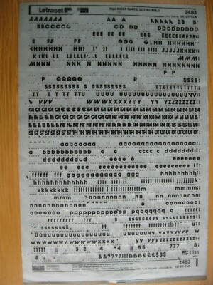 0,1 x Letraset Upp/Low/Num AVANT GARDE GOTHIC BOLD 20pt 5,3mm Blatt 2483 c(p)