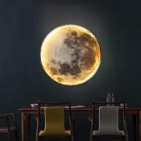 Led Deckenlampe Dimmbar Deckenleuchte 60CM 3D Mond Deckenleuchte Bad Flurlampe