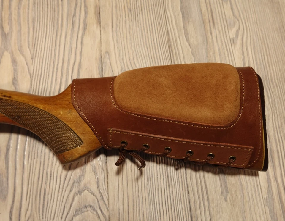 Leather Shotgun Shell Cartridge Buttstock Holder Cheek Rest Padded - 12 & 20 ga - Image 3 of 4