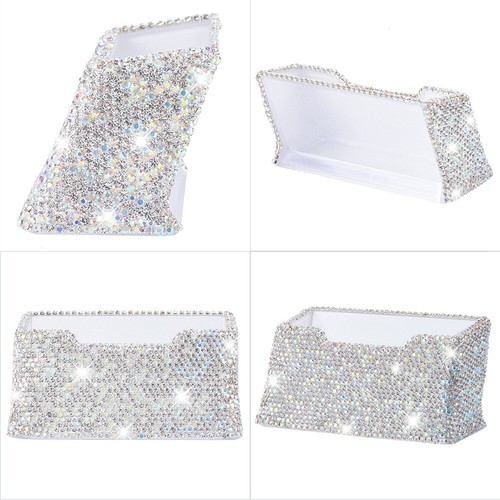 Crystals Luxury Display Pocket Case Cards Office Desk Desktop Table Business - Picture 5 of 12