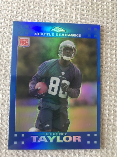 2007 Topps Chrome Blue Refractors Seahawks Football Card #TC212 Courtney Taylor