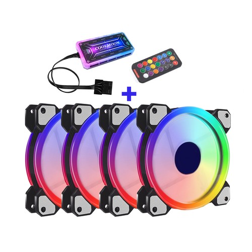 1-10 Ventilateur de Boîtier LED Aura PC Case Fan RGB Coolmoon 120mm Ventilateur Hub Controller - Photo 14/21