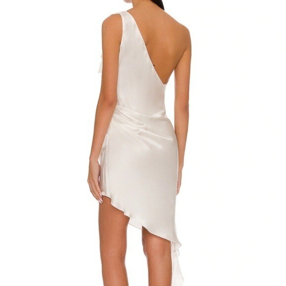 Amanda Uprichard REVOLVE Thea Dress White Size XS Silk Asymmetrical