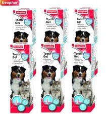 6 PACK BEAPHAR DOG CAT PET TOOTH GEL NO BRUSHING DENTAL CARE LIVER FLAVOUR 100G