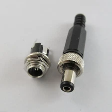 10set Socket Female Panel Mount Connector +  Lockable 5.5mmx 2.5mm DC Power Plug