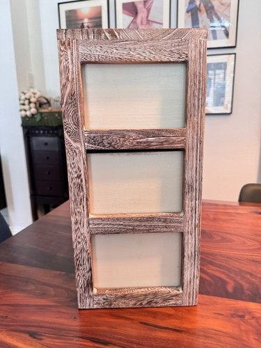 Rustic Wooden Mini Storage Cabinet with Cream Drawers Farm/Cottage Style - Picture 4 of 7
