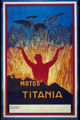 ポスター tap Vintage Poster Cycles Motos Titania VCP064 Art Print Poster A4 A3