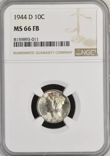 1944-D 10C FB Mercury Dime NGC MS66FB 8159893-011