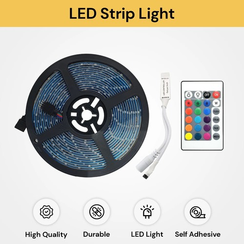 5M/10M 3528 5050 SMD RGB LED Strips Light 12V 44key Remote Control Dimmable NEW - Picture 13 of 24