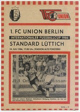 IFC 19.07.1986 1. FC Union Berlin - Standard L&uuml;ttich / Liege, InterToto Cup