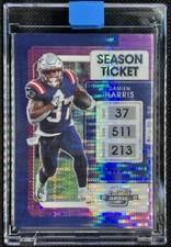 Damien Harris 2021 Contenders Optic Purple Pulsar Season Ticket #/26 SSP
