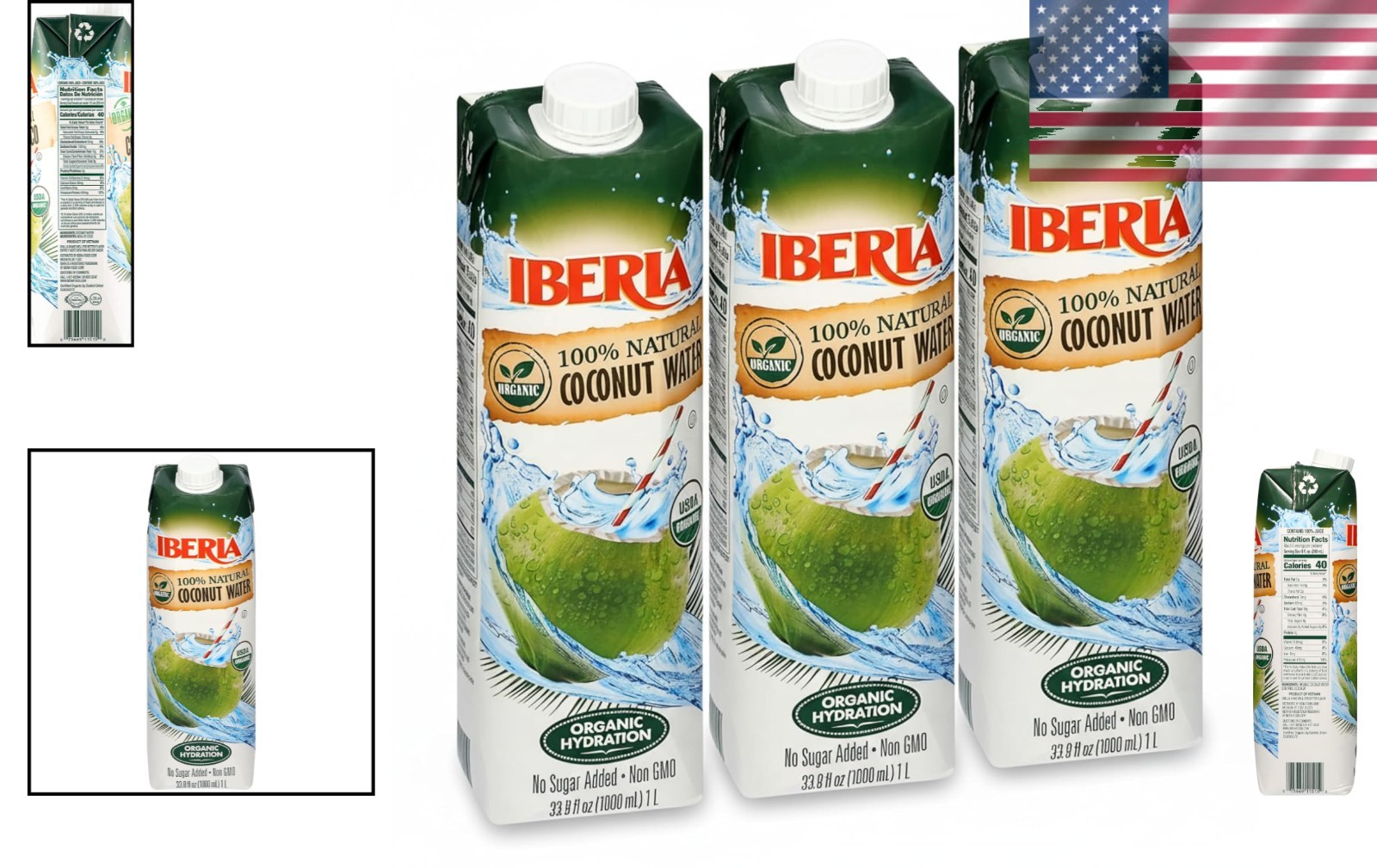 Pure Organic Coconut Water - Pack of 3 (1L Each)