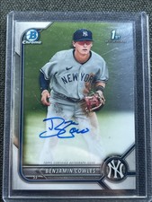 2022 Bowman Chrome Auto #cpa-bc Benjamin Cowles Rc Auto 