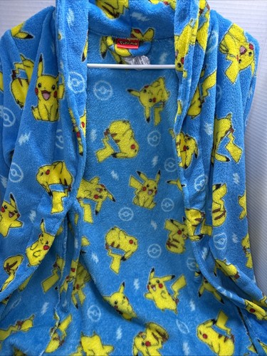 Pokemon Kids Robe Size S 6/7 Plush Soft Bathrobe Nintendo Pikachu Blue 2022 - Picture 23 of 24