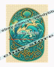 500 piece jigsaw puzzle Celtic Dolphin Knot Ocean Spirit knotwork