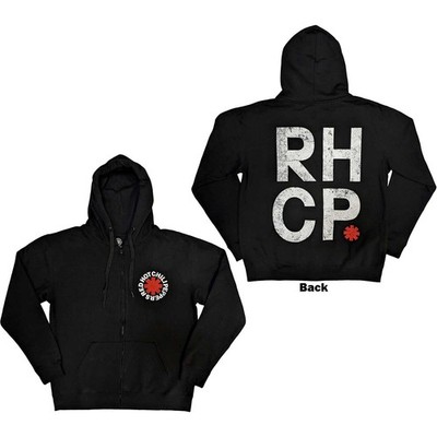 Red Hot Chili Peppers Zipped Hoodie: Red Asterisk (Back Print) OFFICIAL NEW